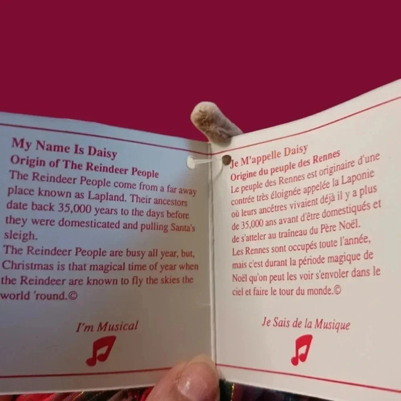 The reindeer people vtg christmas moose plush musical doll set of 2 boy/girl - Picture 4 of 11